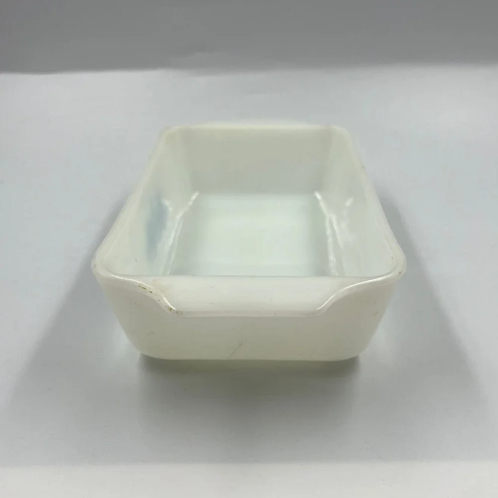 Vintage Anchor Hocking FireKing Milk Glass Casserole Dish 1 Qt‎ Blue Cornflower
